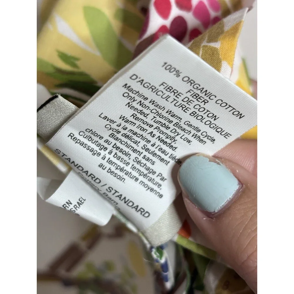 Pottery Barn Woodland Paint By Numbers Std Shams Green White Pink Blue Green Red